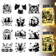 GLOBLELAND 12Pcs Cartoon Cat Jar Cutouts Stickers Silhouette Window Stickers Plastic Silhouette Wall Stickers Lamp Clings Decals Decorations Home Decor Art Mural AJEW-WH0345-0002-1