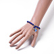 Stretch-Armbänder aus gefärbten natürlichen Lavasteinperlen (gefärbt). BJEW-JB04221-04-4