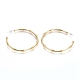 Semicircular Brass Stud Earrings EJEW-E196-15G-2