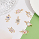 CHGCRAFT 36Pcs 6 Colors Tortoise Rhinestone Link Alloy Enamel Connector Charms FIND-CA0007-18-4
