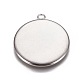 304 Stainless Steel Pendant Cabochon Settings STAS-G127-13-25mm-P-2