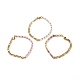 Кубический цирконий круглый браслет из бисера с 304 цепочкой фигаро из нержавеющей стали для женщин BJEW-JB08003-1
