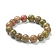 Bracelets extensibles de perles naturelles unakite BJEW-D446-E-30-2
