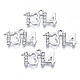 Aalloyペンダント  クリスタルラインストーン付き  カドミウムフリー＆鉛フリー  数1314  プラチナ  10x19x2mm  穴：1.8mm ENAM-N054-54-RS-1