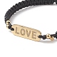 Bracelet à maillons avec mot d'amour en zircone cubique transparente pour la saint-valentin BJEW-TA00193-4