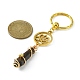 Wire Wrapped Bullet Natural Gemstone Keychains KEYC-JKC00495-5