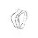 304 anello per polsino aperto avvolgente in filo d'acciaio inossidabile per donna RJEW-N038-047P-3