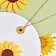 Halskette und Ohrstecker mit Sonnenblumen-Anhänger aus Emaille JX217A-4