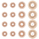 Gorgecraft 3 スタイル合金ラインストーン シャンク ボタン  プラスチック模造真珠付き  1穴  フラットラウンド  ライトゴールド  15~25x9~12.5mm  穴：2mm  16個/箱 FIND-GF0004-71LG-1