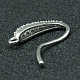 Brass Micro Pave Cubic Zirconia Earring Hooks X-ZIRC-K018-01P-2