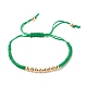 Synthetic Hematite Round Braided Bead Bracelet BJEW-JB07853-3