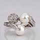 Real Platinum Plated Eco-Friendly Tin Alloy Round Imitation Pearl Finger Rings For Party RJEW-BB14376-7P-3