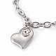 304 Stainless Steel Cable Chain Charm Bracelets BJEW-O169-07-3
