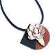 Colliers avec pendentif en imitation cuir NJEW-N0060-035F-1