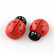 Dyed Beetle Wood Cabochons with Label Paster on Back WOOD-R255-03-1