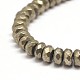 Faceted Rondelle Natural Pyrite Beads Strands G-I126-11-3x2mm-3