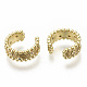 Brass Micro Pave Clear Cubic Zirconia Cuff Earrings EJEW-S201-197G-NF-2