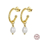 Orecchini pendenti con perle naturali EJEW-P231-30G-1