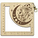木製角枠かぎ針定規  編み針ゲージ  キノコ  13x13x0.5cm DIY-WH0537-002-1