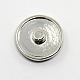 Boutons pression pour bijoux en alliage de zinc plaqué platine SNAP-G001-18A-FF-2