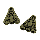 1-3 perles en alliage trou triangle de style tibétain TIBEB-A16590-AB-NR-1