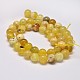 Opale jaune naturel brins de perles rondes G-M296-02-10mm-5