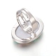 Coquille d'ormeau réglable / coquille de paua / anneaux de coquille rose RJEW-O033-A-4