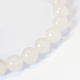 Jade blanco natural de hebras de perlas reronda X-G-E334-4mm-13-2