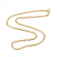 Collares de cadena de eslabones cubanos con corte de diamante de acero inoxidable 304 para hombres NJEW-L173-014-G-2