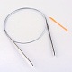 鋼線ステンレス鋼円形編み針とランダムな色のプラスチック製のタペストリー針  利用できるより多くのサイズ  ステンレス鋼色  800x2mm  2個/袋 TOOL-R042-800x2mm-1