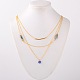 Trendy Brass Tiered Necklaces NJEW-JN00881-7