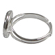 Fornituras base de anillo almohadilla de latón X-KK-J2673-12mm-P-NF-2