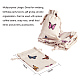 ポリコットン（ポリエステルコットン）パッキングポーチ巾着袋  印刷された蝶と  小麦  14x10cm X-ABAG-T004-10x14-03-2