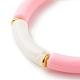 Bracelets extensibles en perles de tube acrylique BJEW-JB07778-03-5