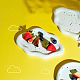 Fingerinspire cloud portagioie piatto con puntini di inchiostro decor display vassoio piatto per gioielli vassoio portaoggetti irregolare in ceramica da 7.6x5.3x0.6 pollice per orecchini AJEW-WH0326-62-5