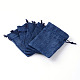 ポリエステル模造黄麻布包装袋巾着袋  ミッドナイトブルー  12x9cm X-ABAG-R005-9x12-12-2