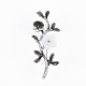 Branch and Flower Natural Shell Brooch Pin G-N333-008B-RS-1