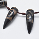 Brins de perles dzi à 3 œil de style tibétain TDZI-I002-12B-3