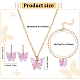 Anattasoul collier pendentif papillon en plastique et bracelet et boucles d'oreilles à levier SJEW-AN0001-33-2