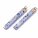 Top Golden Plated Natural Sodalite Pendants G-S359-028F-2