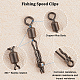 Superfindings 40pcs 4 estilo pesca de latón clip de cambio rápido FIND-FH0004-43-4