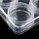 (不良品見切り販売:箱が割れています)透明プラスチックネイルアートデコレーション収納ボックス  ネイルアートグリッタースパンコールデカールアクセサリーオーガナイザー  フラットラウンド  透明  9.1x12x1.8cm AJEW-XCP0002-12-6