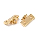 Brass Micro Pave Clear Cubic Zirconia Slide Charms KK-P239-17G-2
