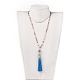 (Jewelry Parties Factory Sale)Polyester Tassel Pendant Necklaces NJEW-JN02621-01-4