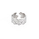 304 anillo de puño abierto ranurado de acero inoxidable para mujer RJEW-S405-244P-1