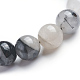 Bracelets extensibles quartz quartz tourmaliné naturel / noir rutile noir X-BJEW-E373-10mm-07-2