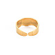 Placcatura ionica (ip) 304 anello per polsino aperto rotondo piatto in acciaio inossidabile per le donne RJEW-S405-188G-2
