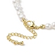 Natural Pearl & Brass Heart Beaded Necklace for Women NJEW-JN04106-01-6