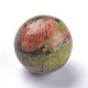 天然石ユナカイトビーズ  宝石の球  穴なし/ドリルなし  ラウンド  17.5~18mm G-L564-004-D02-2