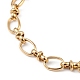 Ion Plating(IP) 304 Stainless Steel Bowknot & Oval Link Chain Bracelet for Women BJEW-G669-18G-2